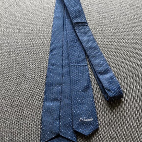 Auth Goyard Blue Skinny Tie - Picture 3 of 5